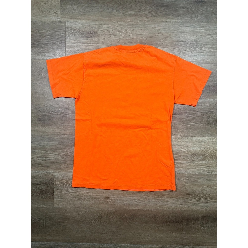 Vintage Champion T Shirt Mens M Orange Graphic Print School Short Sleeve 90s‎ - Picture 5 of 10